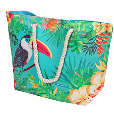 Sac de fourre-tout de pique-nique tropical perroquet