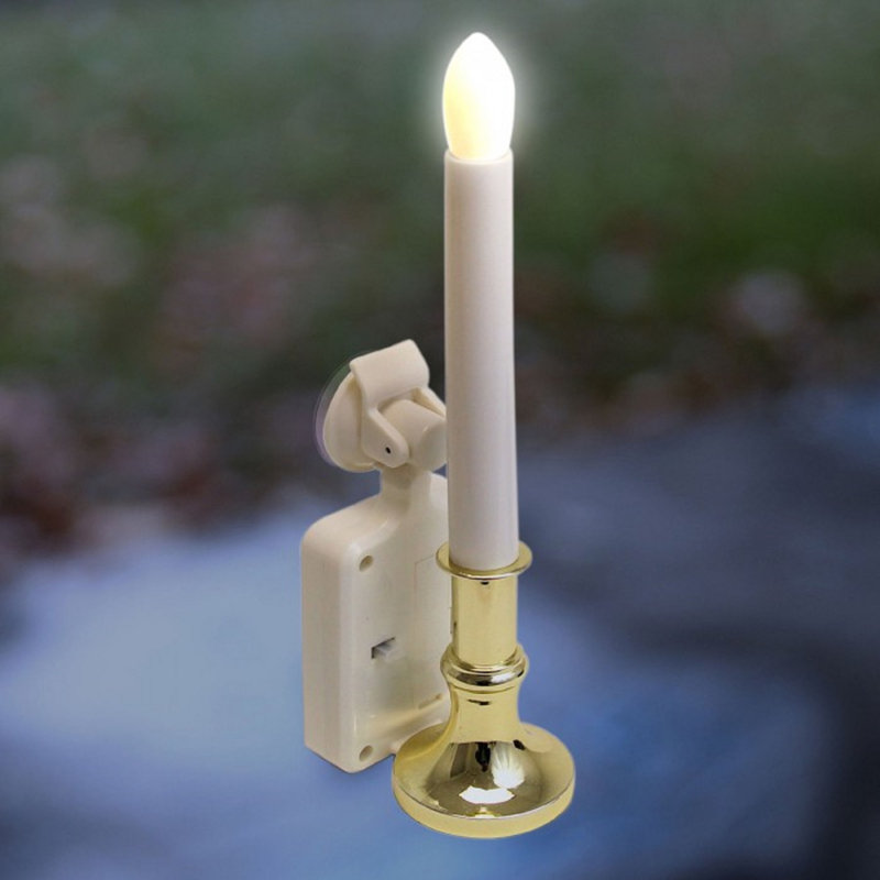 Solar Flickering LED Holiday Window Candles