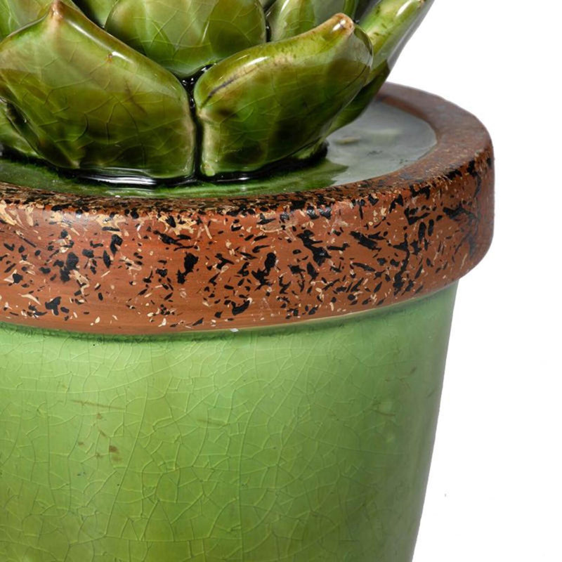 Figurine en céramique Echeveria, H 5,5 po x l 4,5 po x P 4,5 po