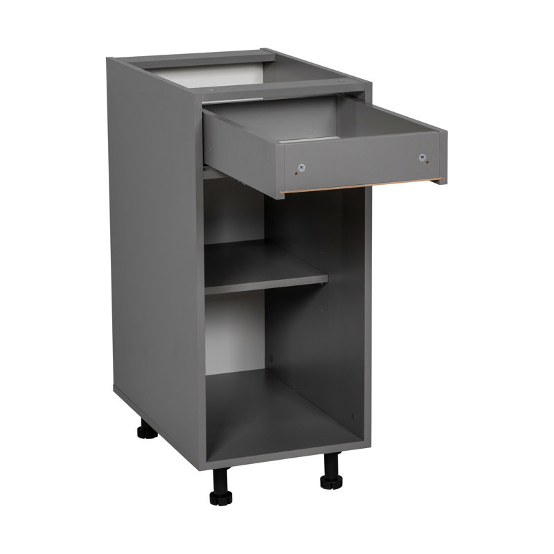 Armoire 12 po avec porte simple et tiroir simple gris, H 34,5 po x l 12 po, Gris