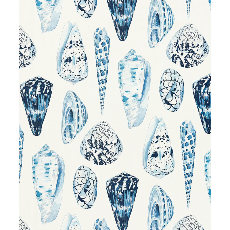 Jardin Coquina Linen Fabric, Porcelain