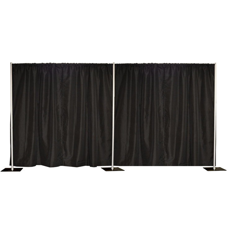 VIP Crowd Control 8' X 20' Pipe and Drape Complete Backdrop Kit with Fixed  Uprights (Drape & Bags)