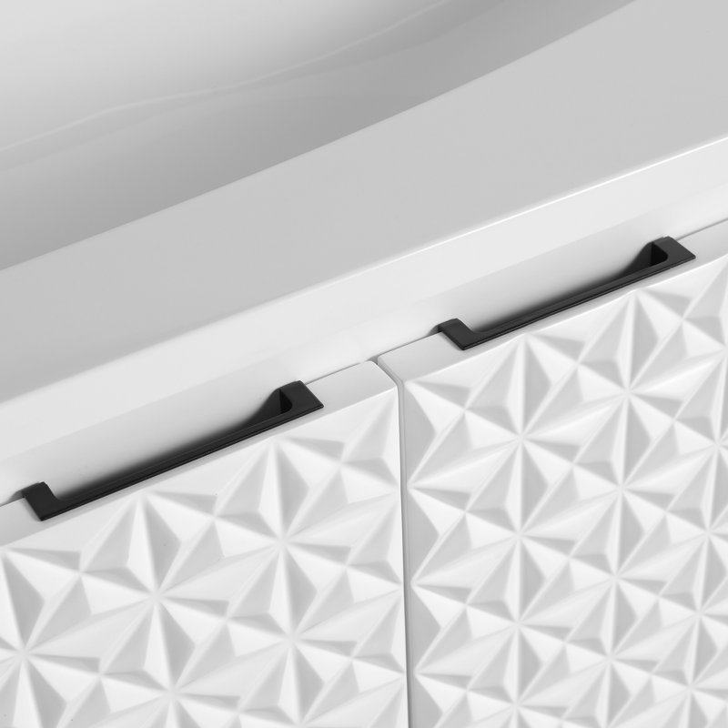 Lavabo de salle de bain en résine 36 po à trou unique en résine blanc brillant de 29,7 lb, sans armoires ni ensemble de drain, évier blanc, livres seulement, ensemble d'unités de drainage de robinet