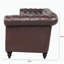 Canapé Chesterfield 84,65 po à accoudoirs rembourrés en polyuréthane brun foncé.-824275093