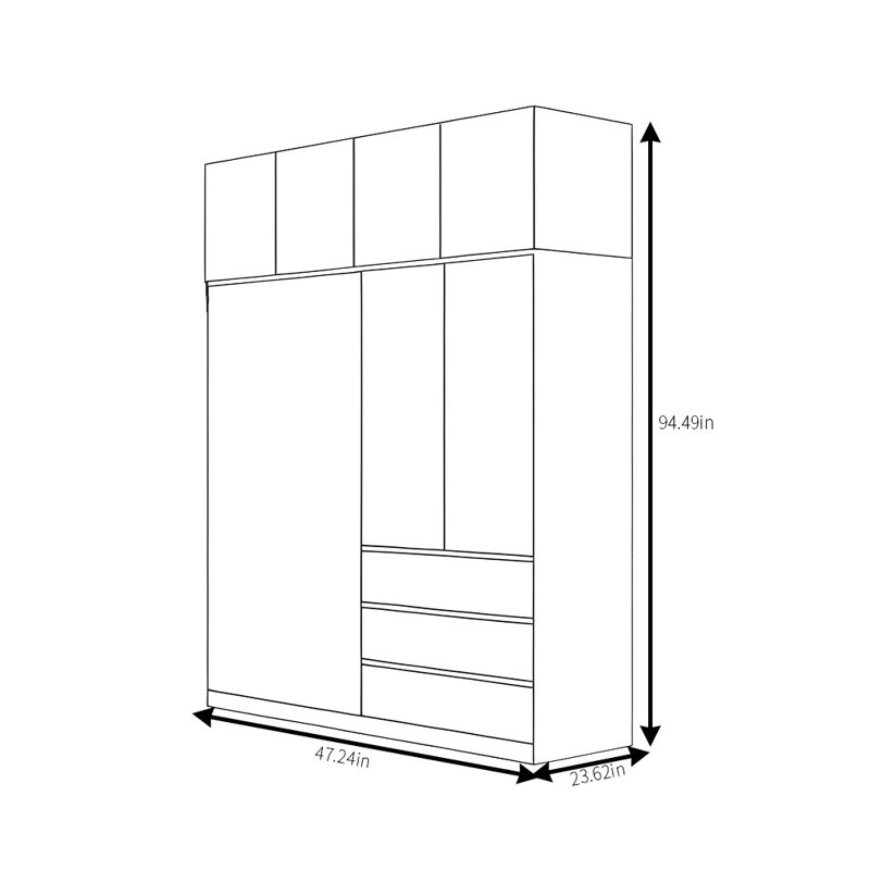 Hornsea, H 94,49 po x l 47,24 po x P 23,62 po