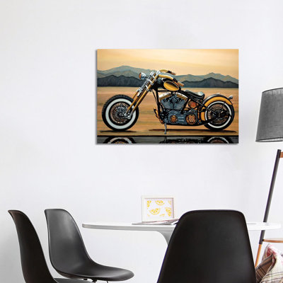 Harley Davidson by Paul Meijering - Wrapped Canvas Painting