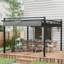 Outsunny 4 x 3m Metal Outdoor Pergola with Retractable Roof-1994863229-1994863230