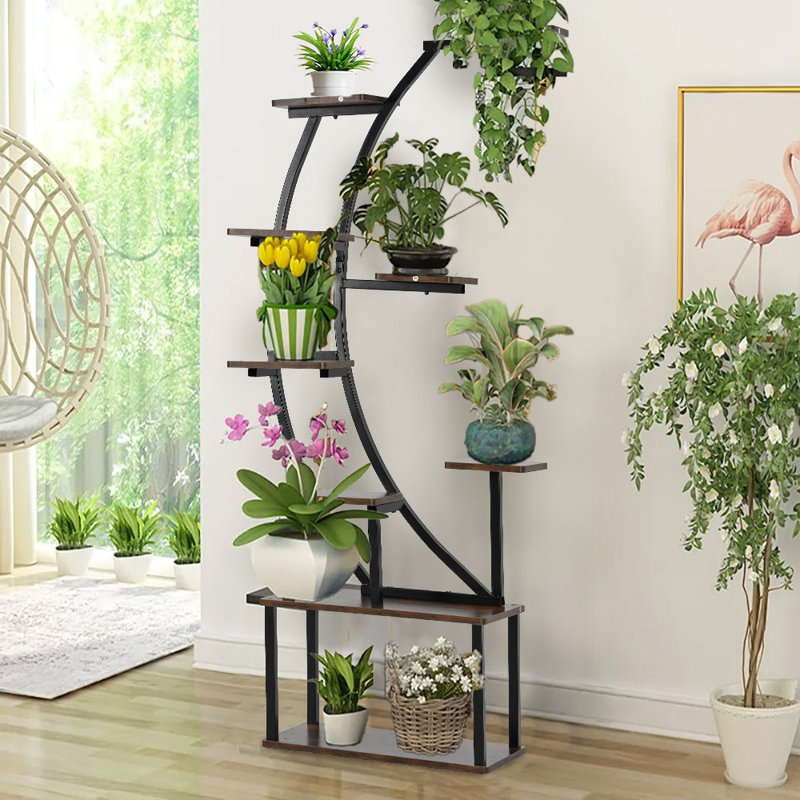 Support pour plante 62,9 pouces de hauteur avec étagère à 9 niveaux