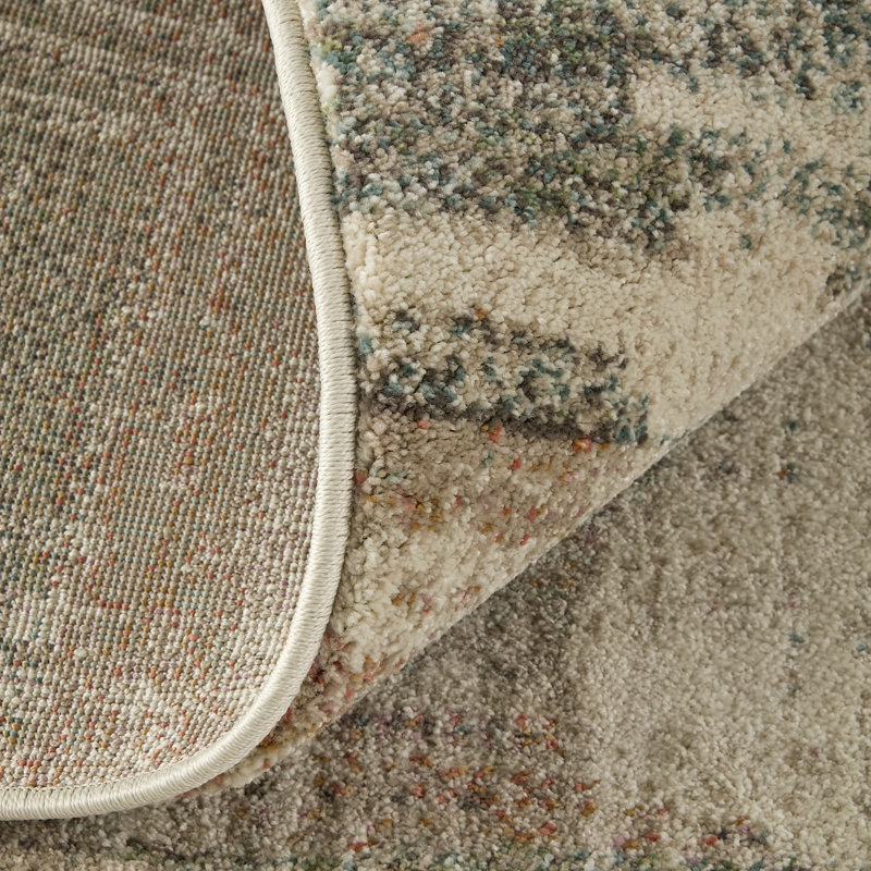 Roy Modern Abstract, Ivory/Gray/Green Area Rug, Rectangle 10' x 12'8"