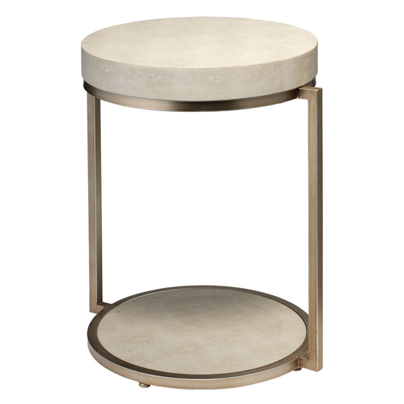 Table de bout avec tablette, Blanc