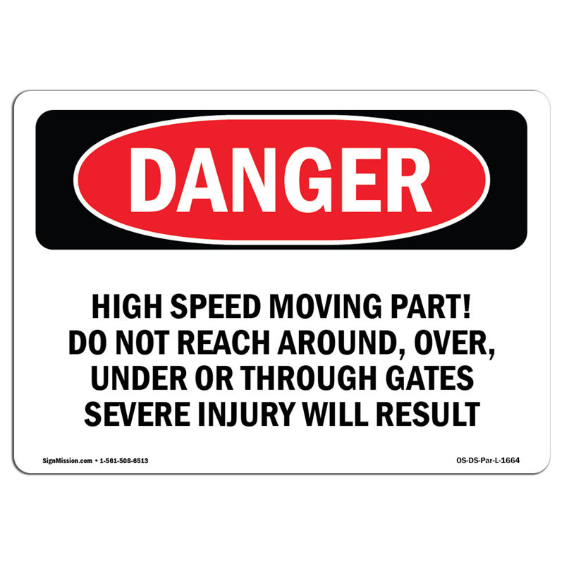 Danger Sign, 18" H x 24" W x 0.1" D