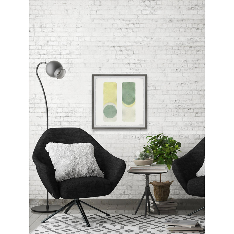 Dark Green And Yellow Controls - Single Picture Frame Painting, 41cm H x 41cm W x 3.81cm D