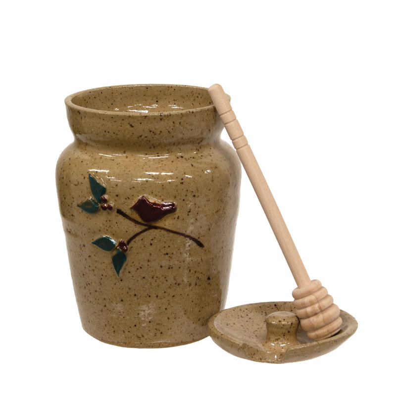 Pot à miel en cardinal avec branche