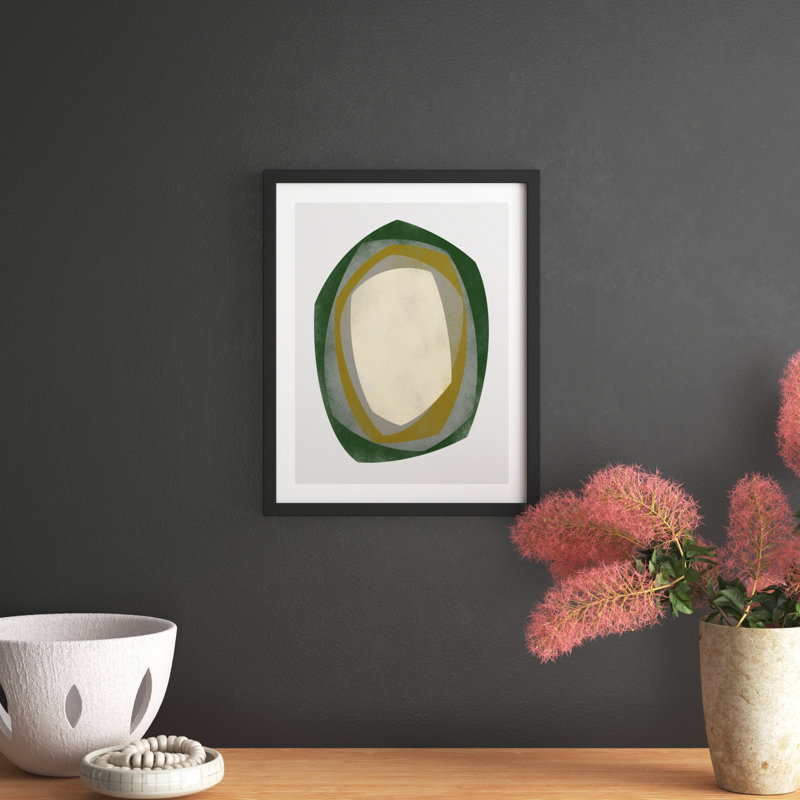 Geode 1 by Jacques Pilon, 20" H x 16" W, Black Framed