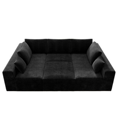 Koli 98" Modular Chaise Lounge, Lounge Couch for Livingroom Bedroom, Corduroy Fabric, No Assembly Required