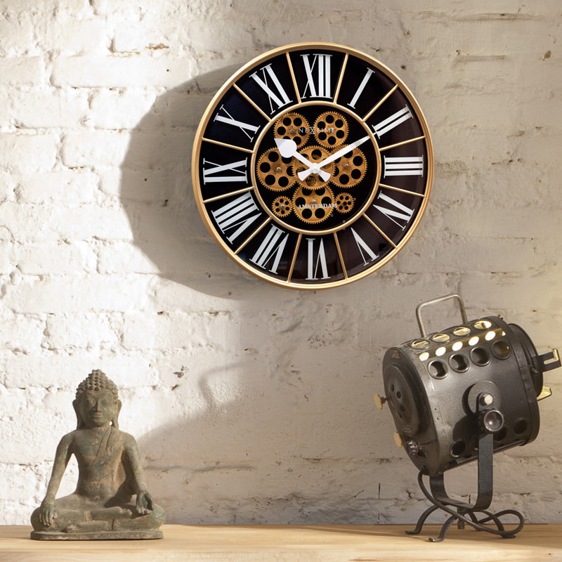 Horloge murale 20 pouces, Or noir / blanc