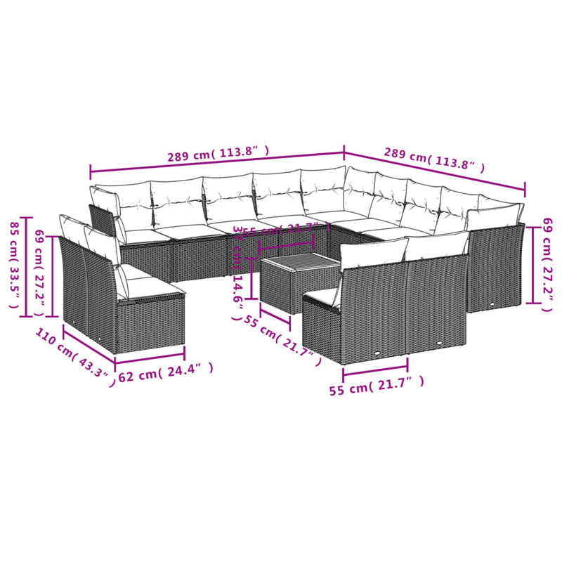  Garden Sofa Set Beige