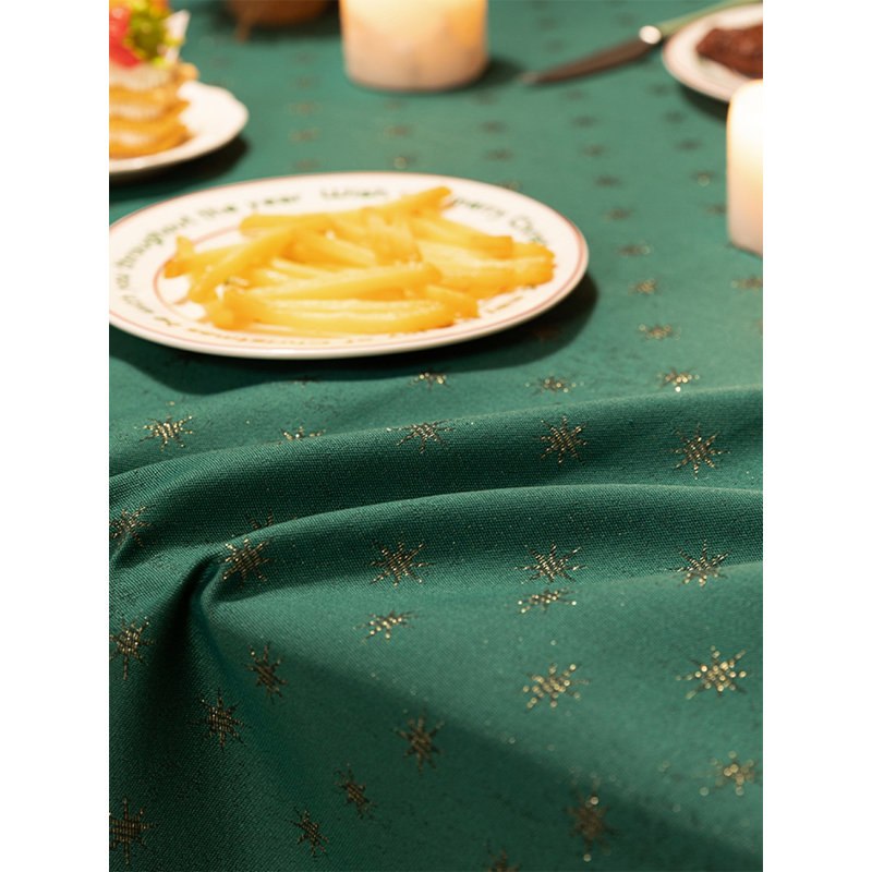 Nappe métallique tissée jacquard vert en forme de flocon de neige l 60 po x L 60 po, 60 po carré