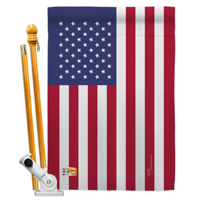 Ensemble de drapeaux 40 x 28 po en polyester à 2 côtés Gidget USA Drapeaux du monde Impressions