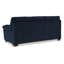 Canapé Simy, accoudoirs coussinés, polyester velours côtelé bleu marine de 83 pouces