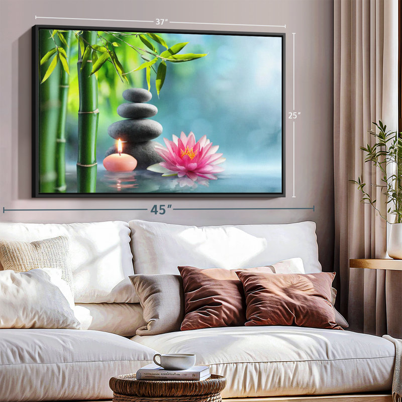 Bien-être «Japanese Bamboo Spa Canvas Print», H 25 po x l 37 po