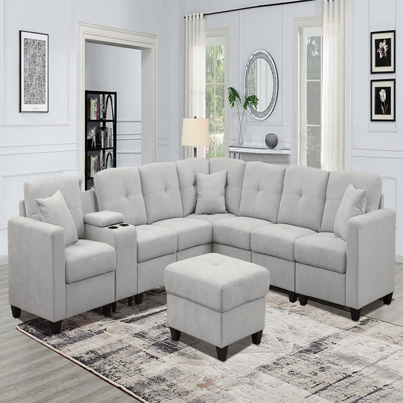 Canapé modulaire, gris clair, Gris clair