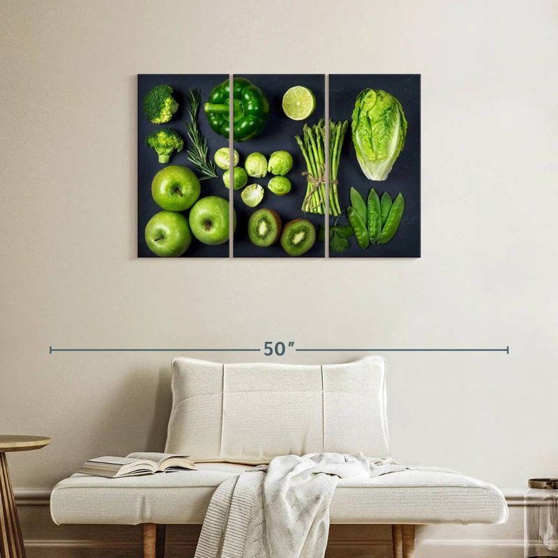 Yarlin Green Fruits And Vegetables, 24" H x 38" W