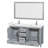 Sheffield 60" Freestanding Double Bathroom Vanity with Cultured Marble Top with 58" Mirror-59388386-59388383