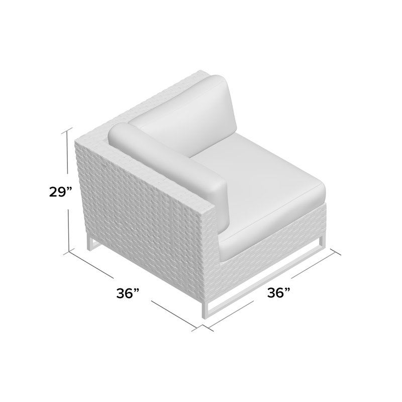 Azyon Premium All-Weather Wicker Outdoor Lounge Chair, Sail White Performance