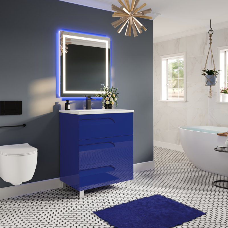 Ensemble de meuble-lavabo double 59 po Mattigan, Bleu