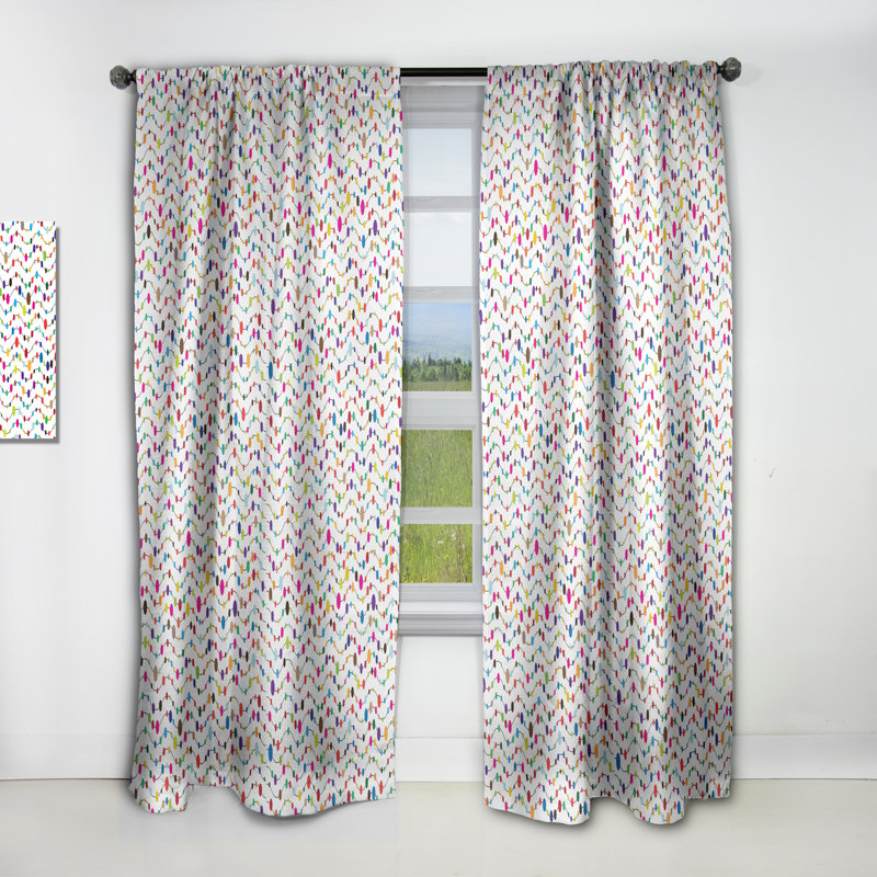 Panneau de rideau simple occultant de couleur Mid-Century, L 52 po x L 95 po