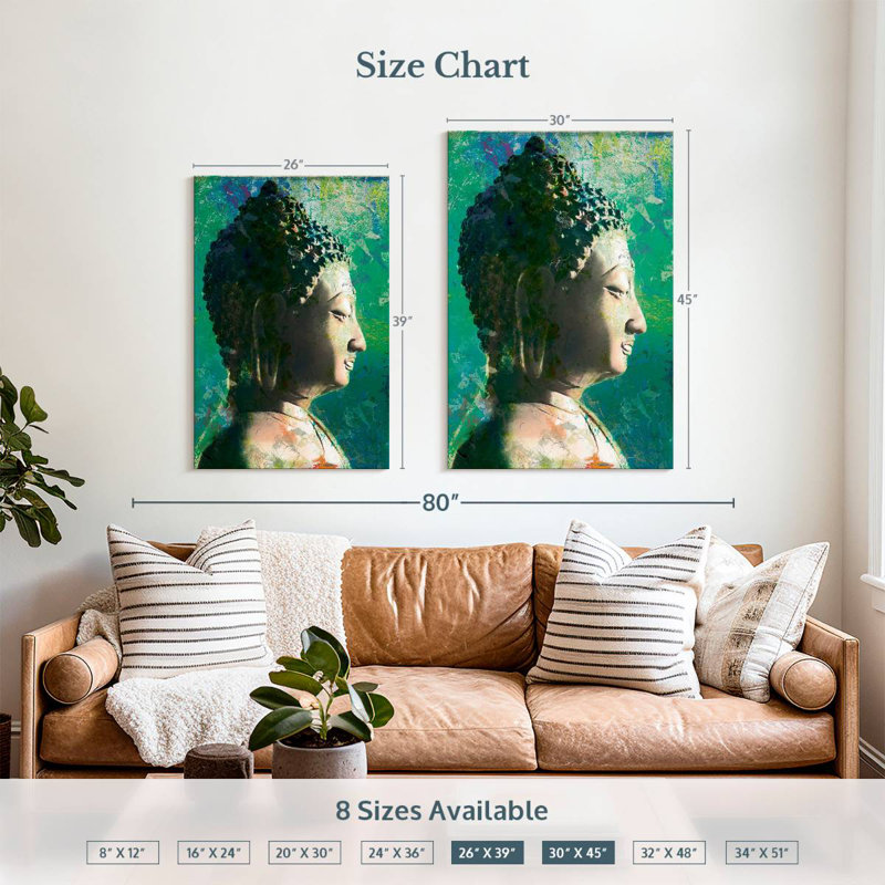 Adella Buddha Head Profile II, 39" H x 26" W