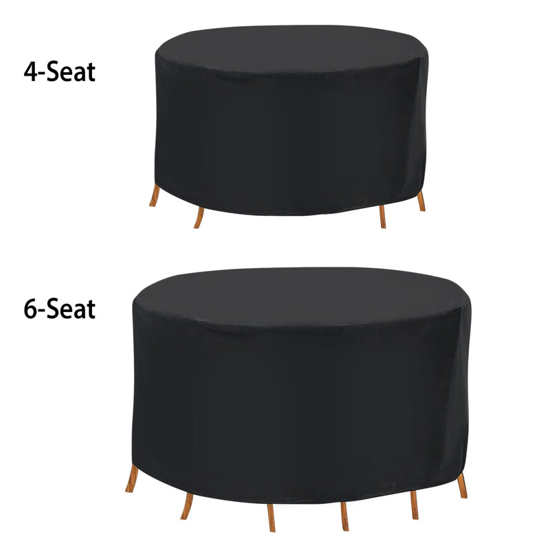 Ensemble de housse de table d'extérieur 73x43in résistant aux rayons UV pour 4 petites chaises rondes