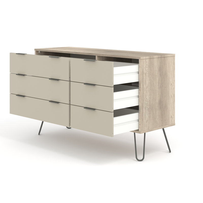 Mireille 3+3 Drawer Wide Chest, industrial design