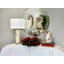 Holiday Candle Holder with Evergreen and Ornaments