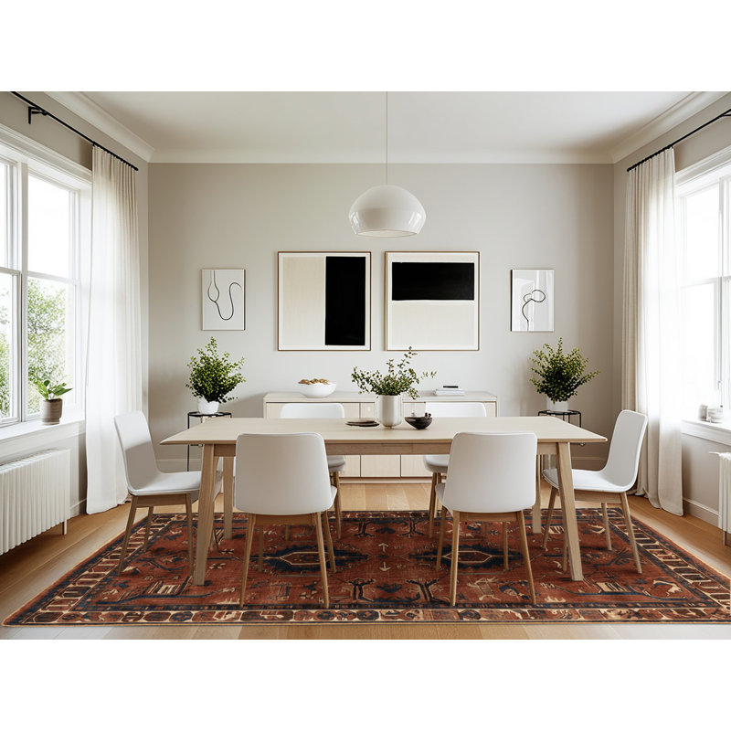 Machine Washable Persian Brown Area Rug, Rectangle 7' x 10'
