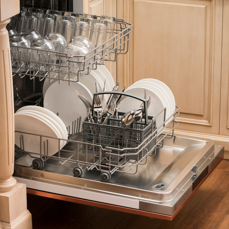 ZLINE 24 in. Fingerprint Resistant Control Dishwasher with Stainless Steel Tub and Style Handle, 52dBa