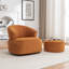 Chaise pivotante rembourrée en polyester avec repose-pieds-561283664