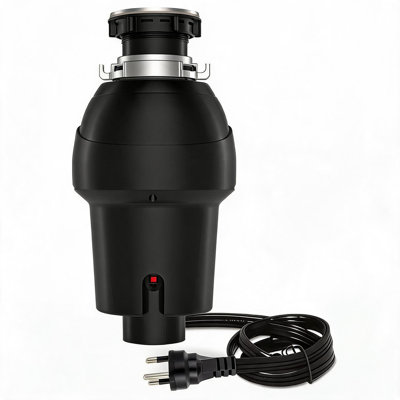 Ultra-Quiet 3/4HP Garbage Disposal – 4-Stage Stainless Steel Grinding, 3500r/min, Compact Continuous Feed Kitchen basin Waste Disposer with Air Switch & FLG basin Seal, Matte Black – 531, matte black