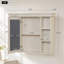 Meuble-lavabo 36 po avec armoire à pharmacie, armoire à miroir moderne avec tablette réglable, armoire de rangement pour salle de bain avec 4 tiroirs, armoire de rangement avec cadre en bois massif-1690723470