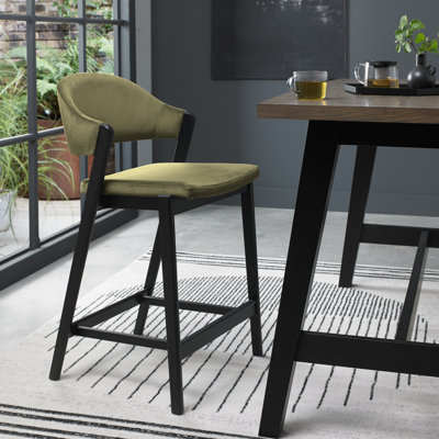 Upholstered Bar Stool with Solid Wood Frame