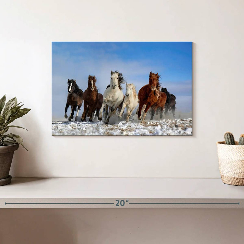 Brampt, chevaux de Mongolie, H 8 po x l 12 po