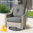 Daliya 7 - Person Outdoor Wicker Patio Conversation Furniture Set With Fire Pit Table And Swivel Rocking Chairs-809749981