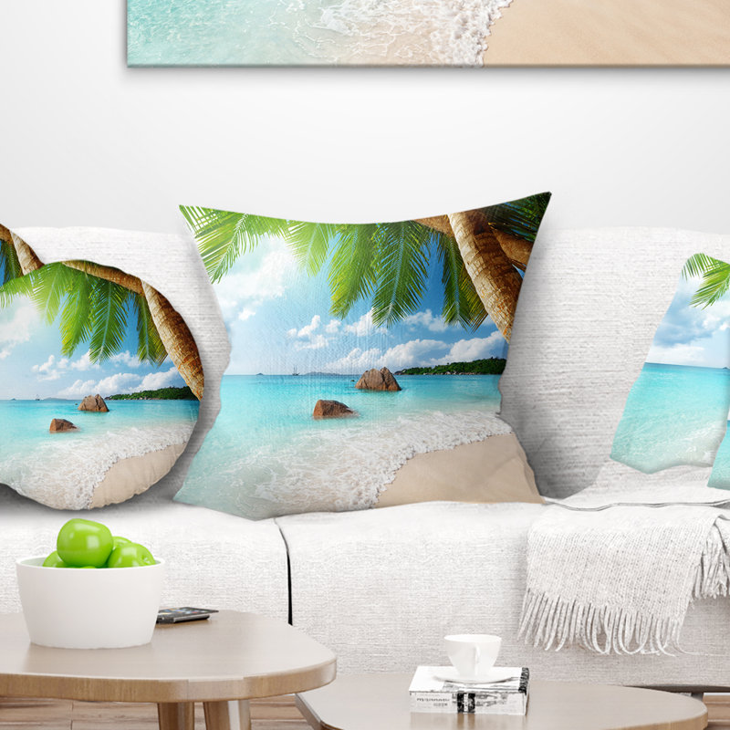 Coussin de plage pour îlot de plage à praslin de mer seychelles, H 16 po x l 16 po