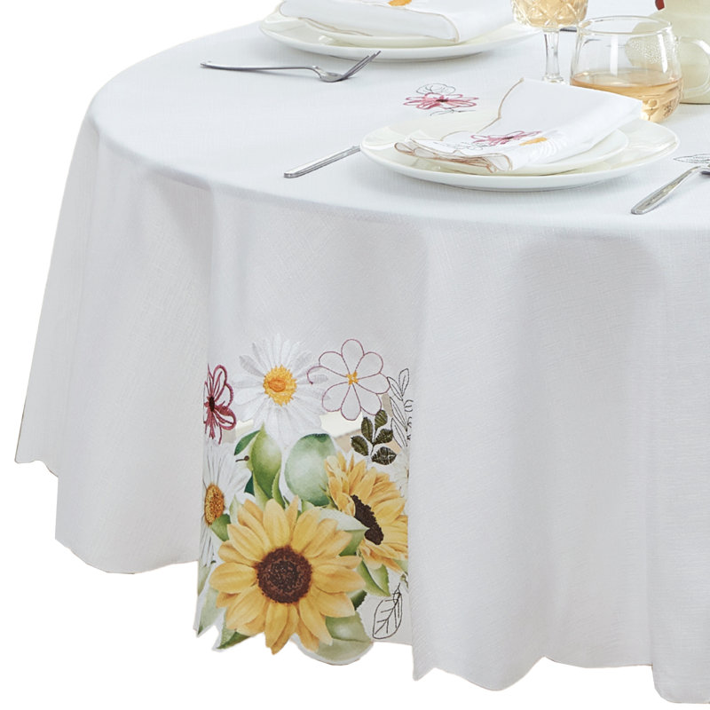 Nappe Odriscoll Sunflower and Daisies, Ovale 60 po x 84 po