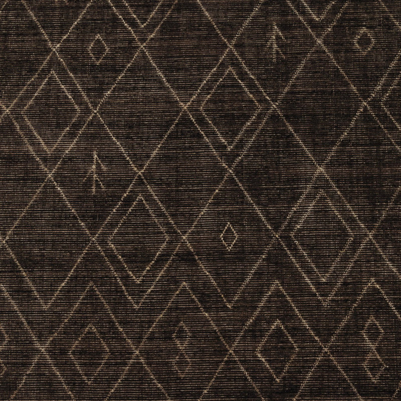 Mansirat Hand Knotted Moroccan Area Rug in Nador Espresso, Rectangle 9' x 12'