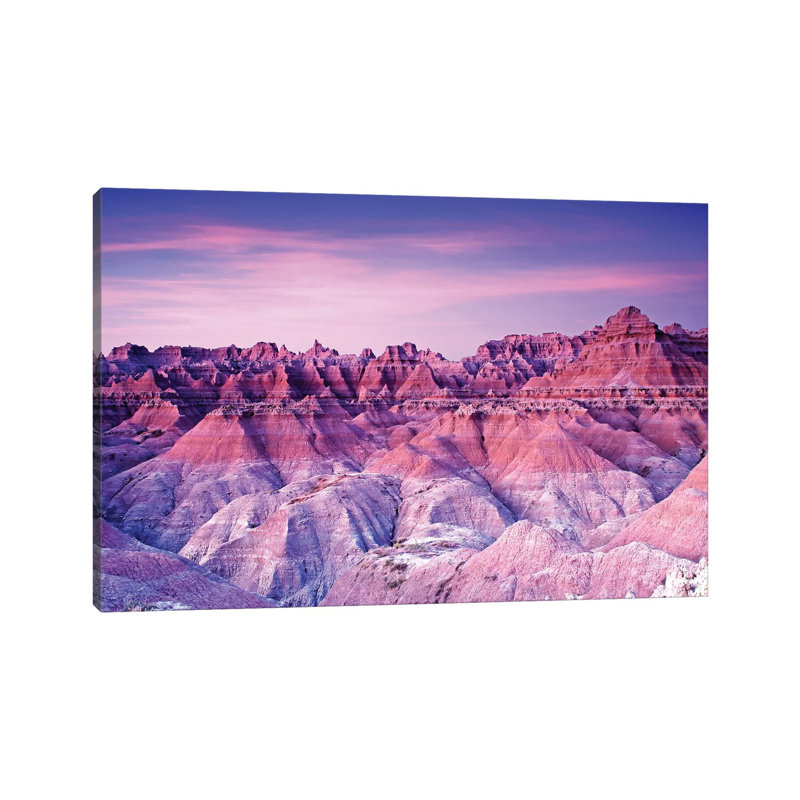 Badlands Sunrise by Brian Wolf - Painting on Canvas, Wrapped Canvas, 20.32 cm H x 30.48 cm W