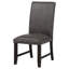 Chaise d'appoint de salle à manger rembourrée en similicuir Vinia gris foncé (ensemble de 2)-2088385416