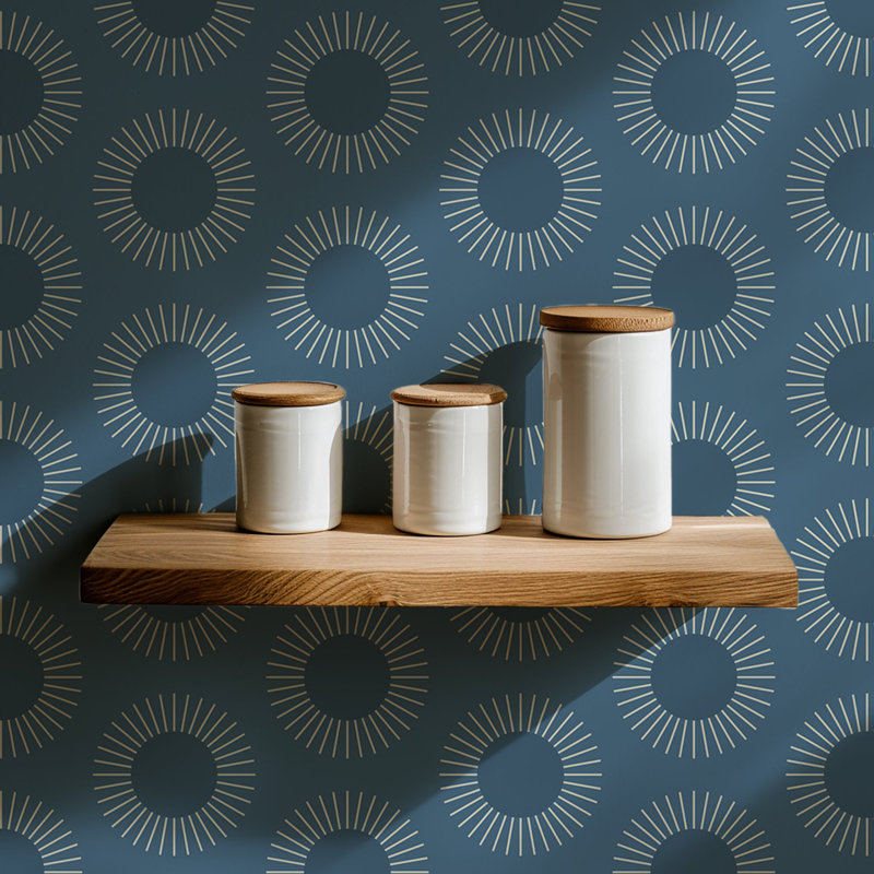 Sunburst - Wallpaper, Paper, Blues, Non-Pasted