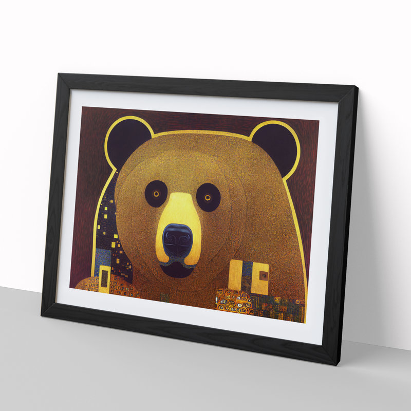 An Astonishing Bear Abstract - Framed Print, Black, 25cm H x 34cm W x 2cm D
